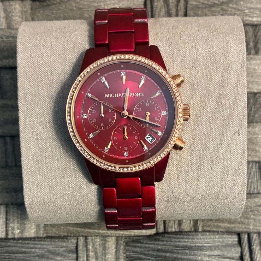 Michael Kors Red and Gold Women's Watch